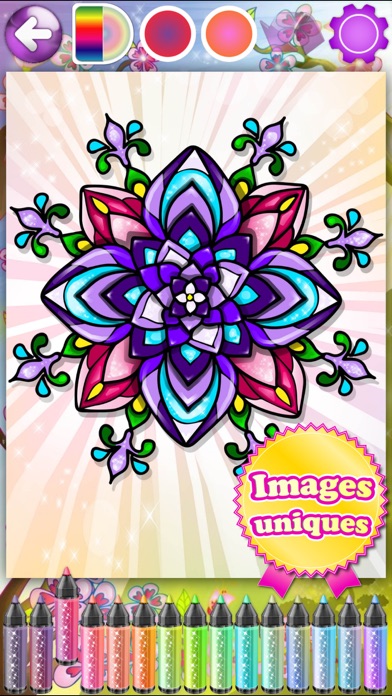 Screenshot #2 pour Coloriage Mandala Fleurs Coloriages Fleur Dessins