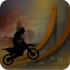 city rooftop stunt-s: bike rider
