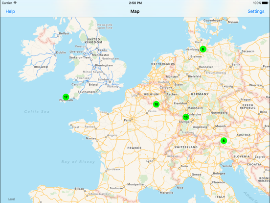 Radiation Map Tracker displays worldwide radiation iPad app afbeelding 2