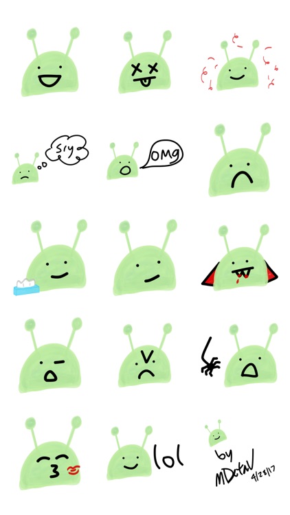 Cute Alien sticker space ufo stickers for iMessage