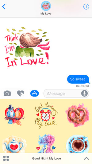 Good Night My Love - Watercolor Romantic Greetings(圖5)-速報App