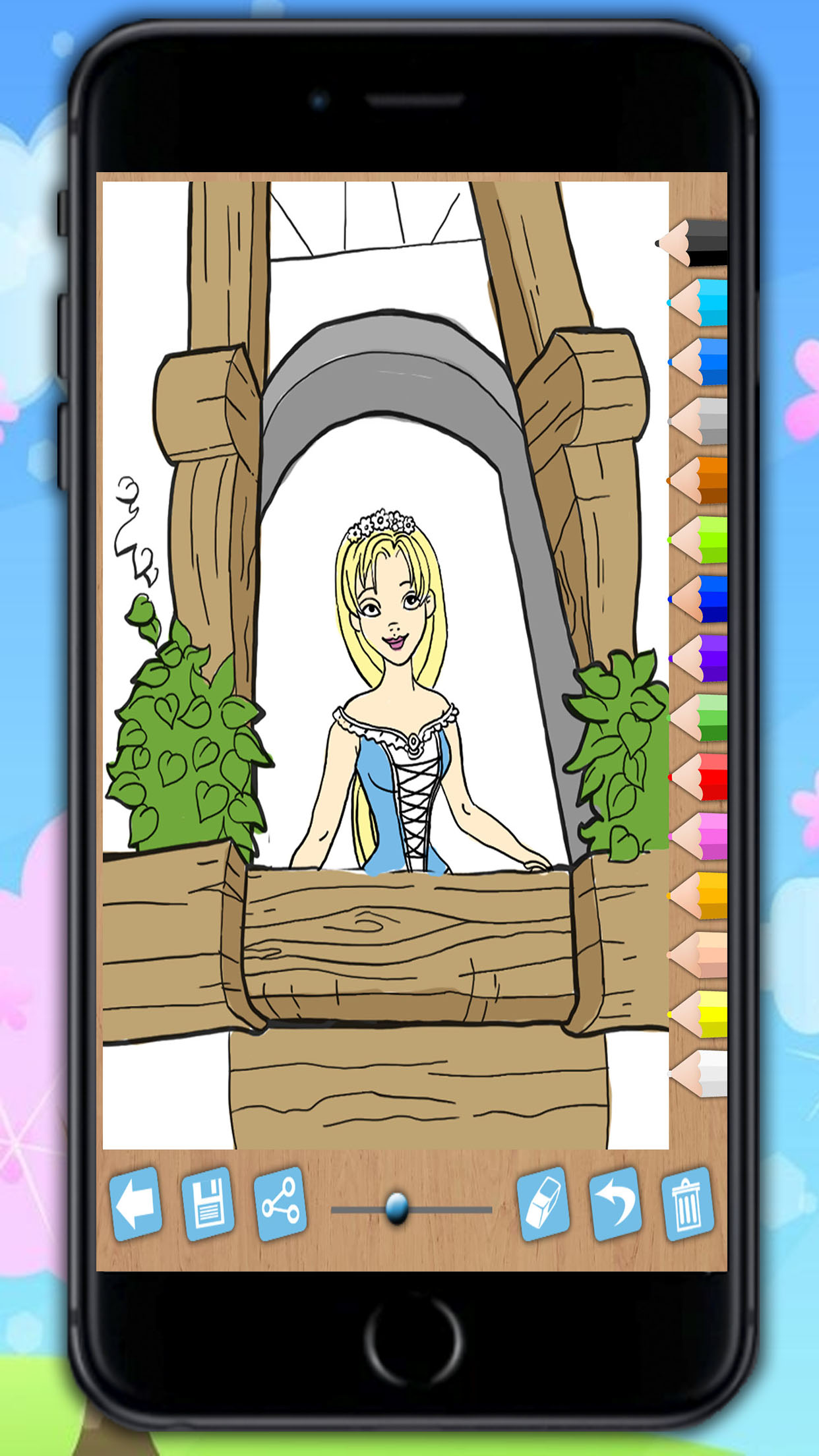 Paint Rapunzel coloring princesses fingerprinting
