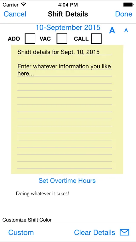 Shift Master Shift Calendar screenshot 2 of 4