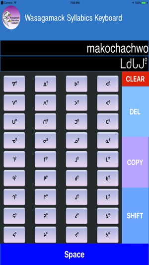 Oji-Cree Syllabics Keyboard