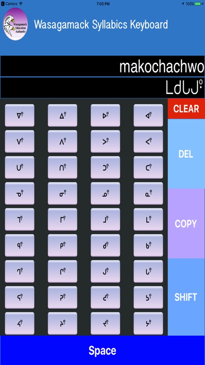 Oji-Cree Syllabics Keyboard