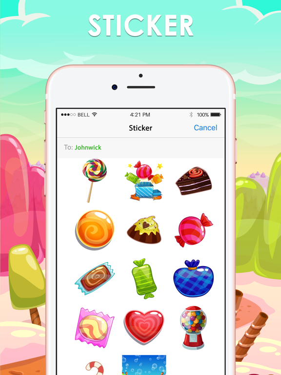 Screenshot #4 pour Keyboard & Emoji Candy Stickers for iMessage