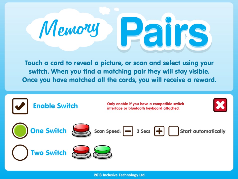 #5. Memory Pairs (iOS) By: Inclusive Technology Ltd