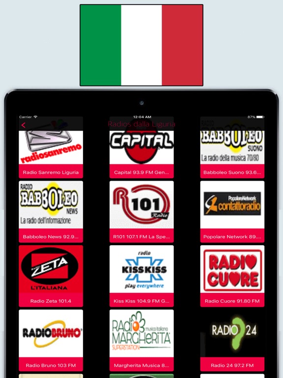 Radio Italy FM - Best Radios Stations Live Online iPad screenshot 3 - Music app