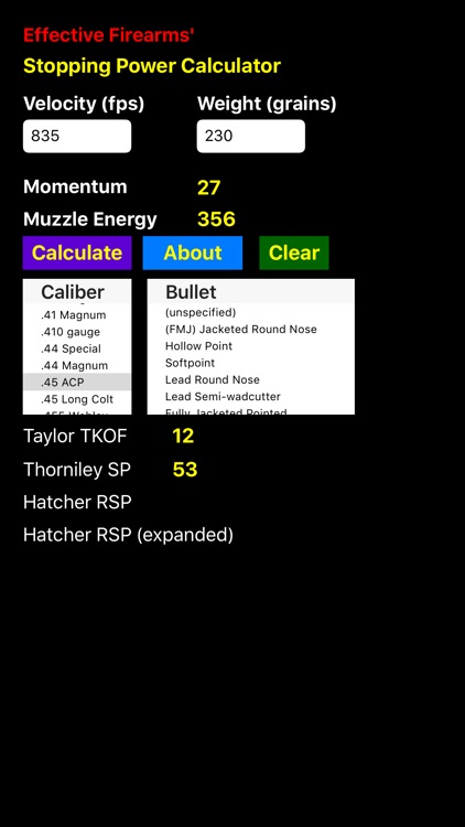 Stopping Power Calculator