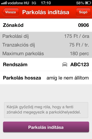 Vodafone - Mobil parkolás screenshot 3