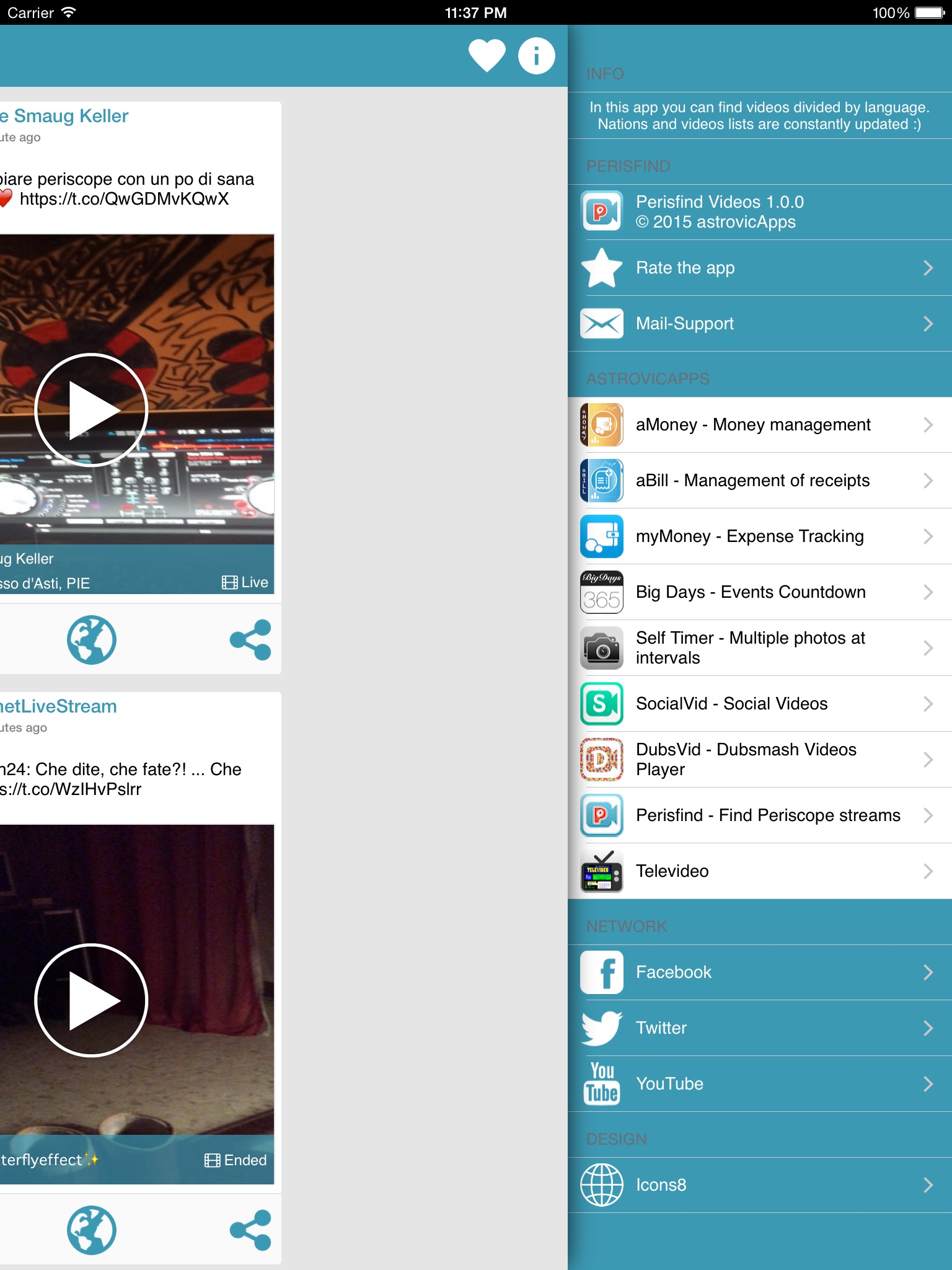 Perisfind - videos finder for Periscope