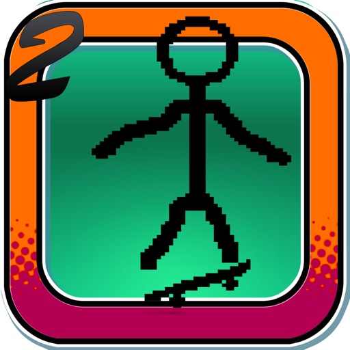 Stick-man Paper Skateboarding Extreme Game 2 icon