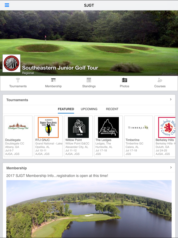 Southeastern Junior Golf Tour iPad screenshot 1 - Sports app