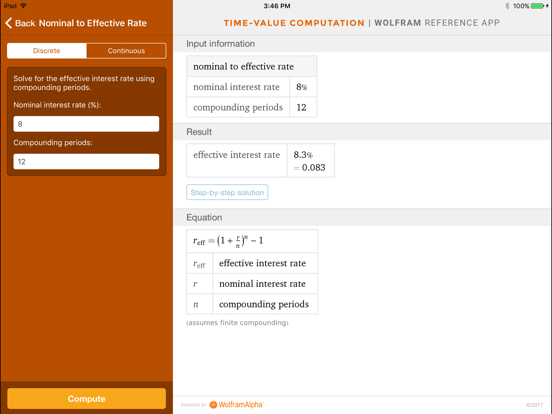 Screenshot #6 pour Wolfram Time-Value Computation Reference App