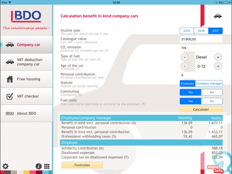 Belgian TAX Toolbox screenshot 2