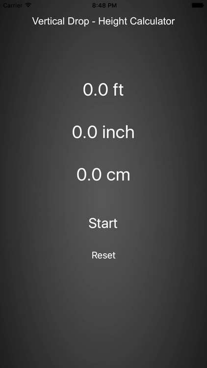 Vertical Drop - height calculator