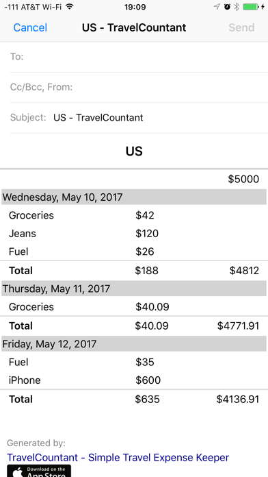 Screenshot #3 pour TravelCountant - Simple Travel Expense Keeper