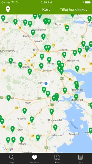 Screenshot von Hundeskove I Danmark - Hundeskovene.dk auf dem iPhone 1