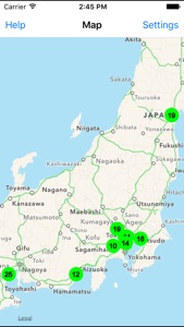 Radiation Map Tracker displays worldwide radiation screenshot #5 for iPhone