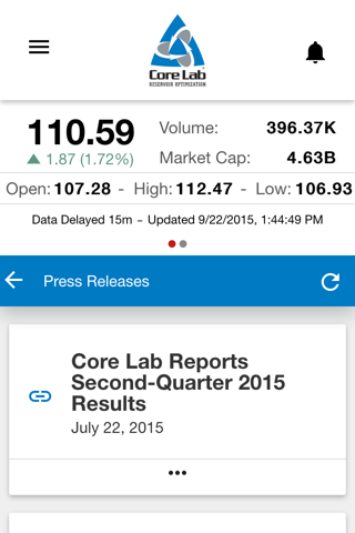 Core Laboratories IR screenshot 2