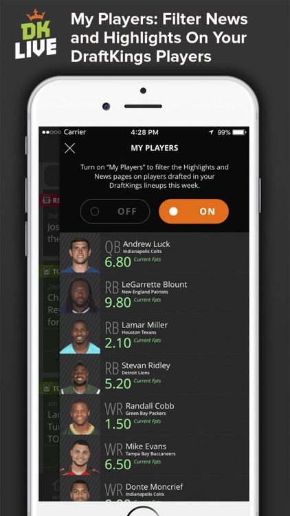 DK Live – Fantasy Sports Play by Play and News