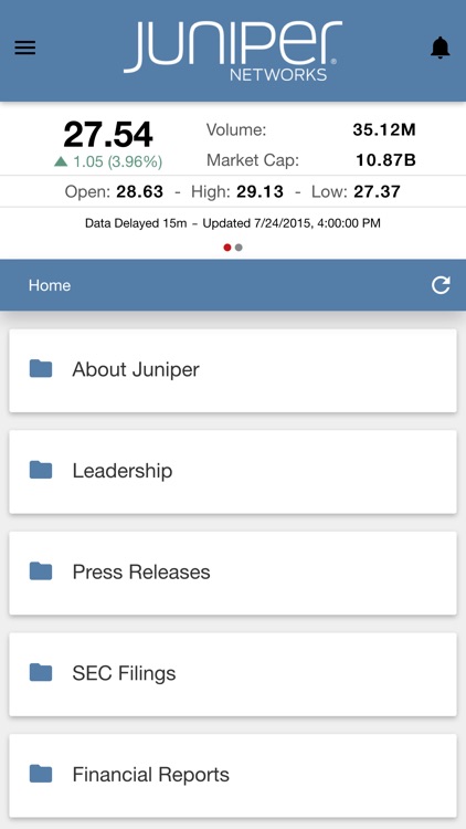 Juniper Networks Investor App