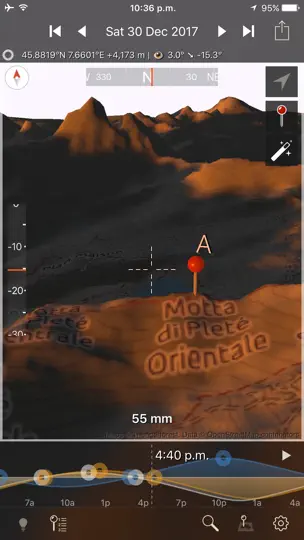 Screenshot von Photographer's Ephemeris 3D auf dem iPhone 1