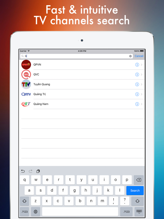 TV tiếng việt - Vietnamese TV online iPad screenshot 5 - Photo & Video app