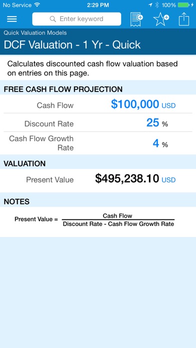 Business Valuation Screenshot 3