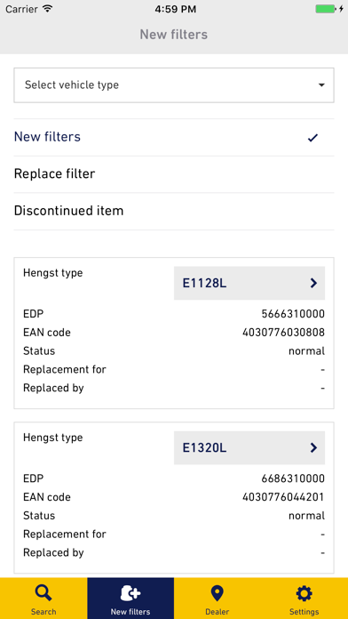 Screenshot #2 pour Hengst Filter App