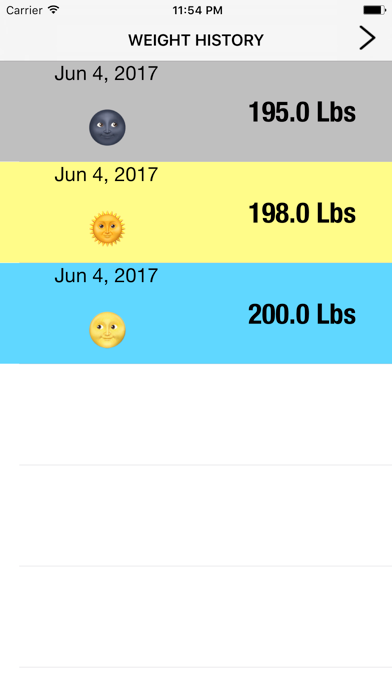 Basic Weight Tracker iPhone screenshot