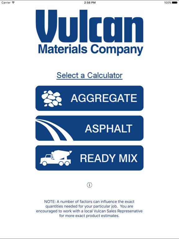 Vulcan Materials iPad screenshot 1 - Utilities app