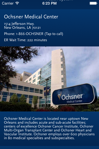 Ochsner ER Wait Times screenshot 3