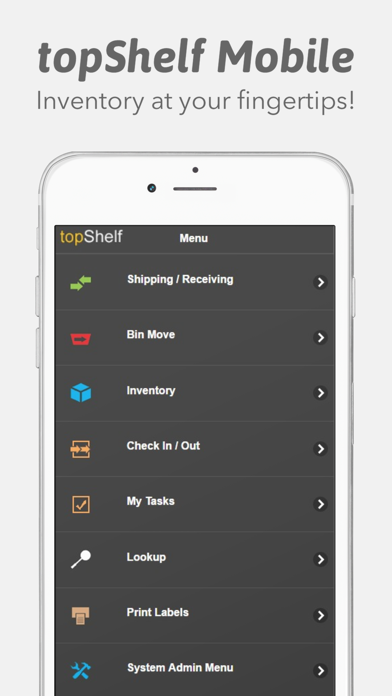 Screenshot #1 pour topShelf Mobile Inventory