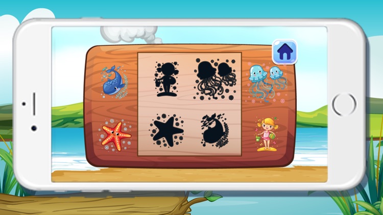 Sea Animals Shadow Puzzles Games for kids