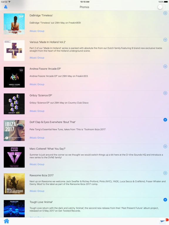 Inflyte iPad screenshot 1 - Music app
