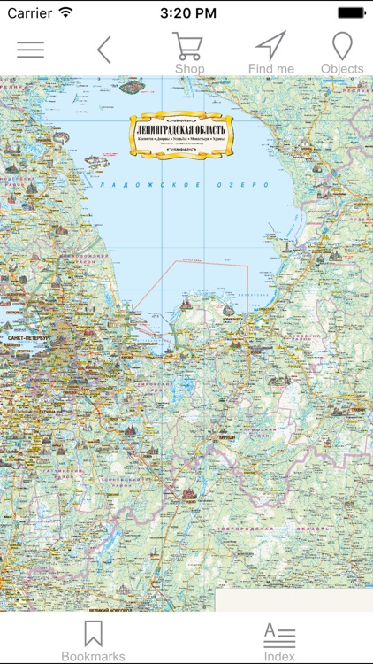 Leningrad region. Tourist map.
