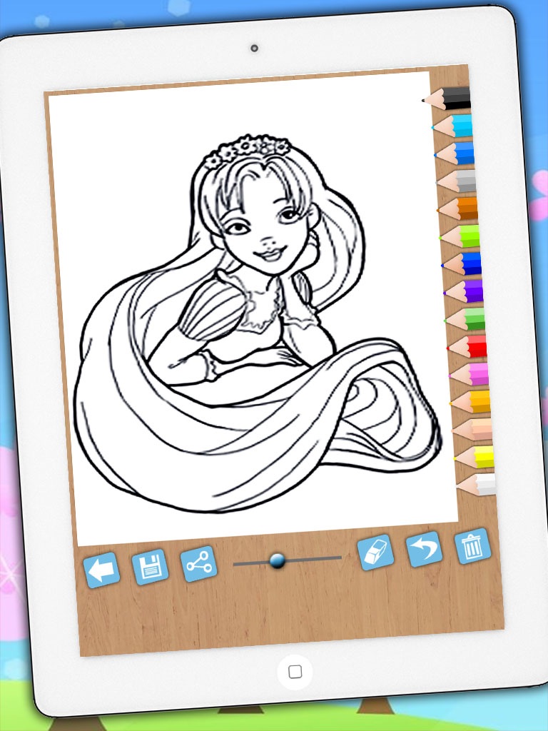 Pintar Rapunzel - colorear princesas con el dedo screenshot 4