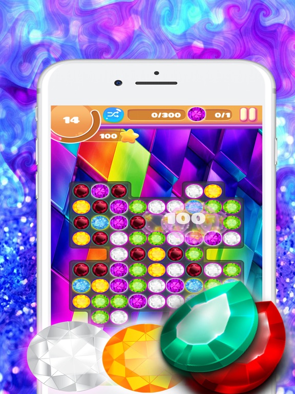 Screenshot #4 pour Gems Jewels Match 4 Puzzle Game for Boys & Girls
