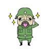 Brave Soldier Pug Dog Stickers