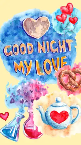 Game screenshot Good Night My Love - Watercolor Romantic Greetings mod apk