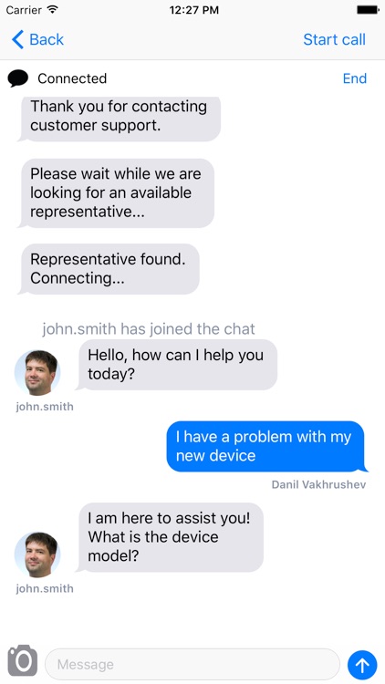 In-App Customer Service