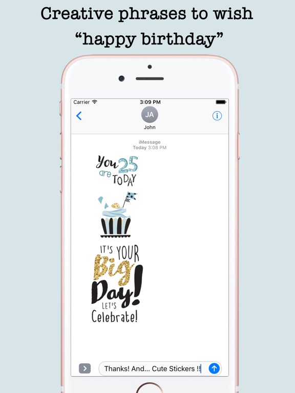 Screenshot #6 pour Happy Birthday Card Wishes For iMessage