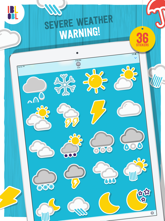 ‎Ibbleobble Weather Stickers for iMessage Screenshot