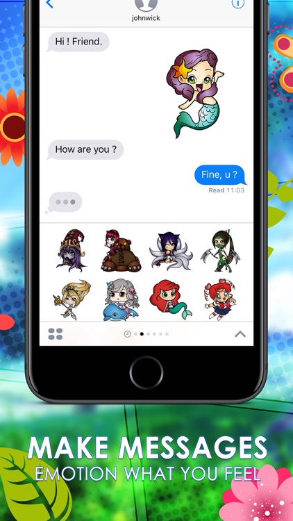 Anime Girls Emoji Chibi Stickers for iMessage