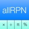 allRPNCalc is a versatile calculator that uses the powerful Reverse Polish Notation logic system combined with an automated 4 level stack to compute answers to complex mathematical problems