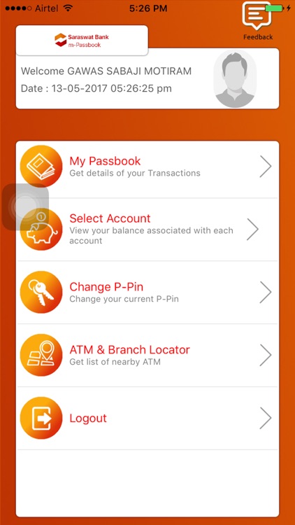 Saraswat Bank mPassbook screenshot-0