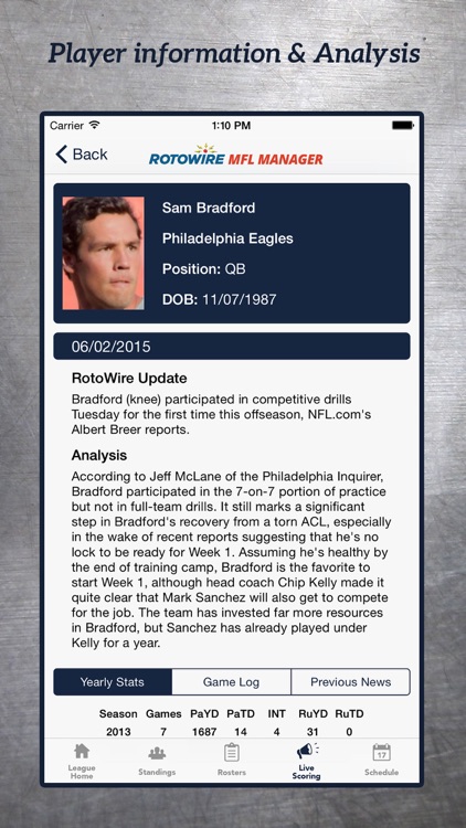 MyFantasyLeague Manager 2017 by RotoWire screenshot-3