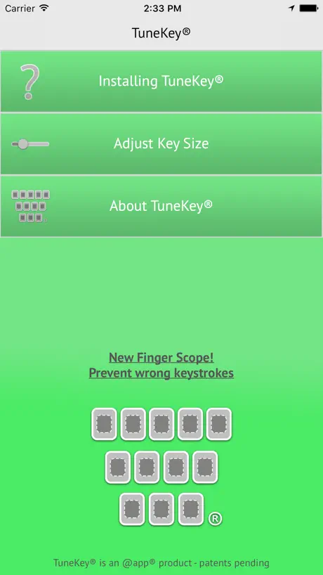 TuneKey® -  Key Size & Finger Scope