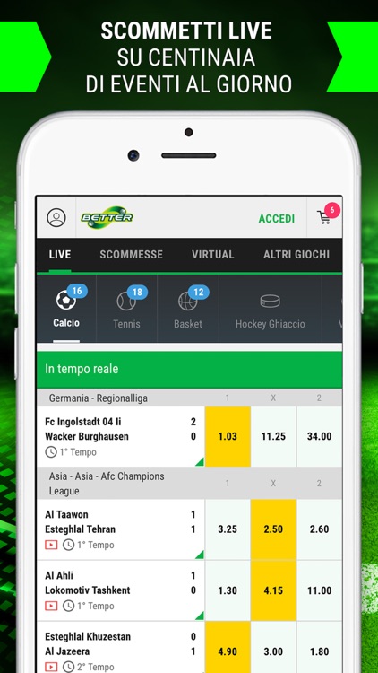Better Scommesse Sportive Live
